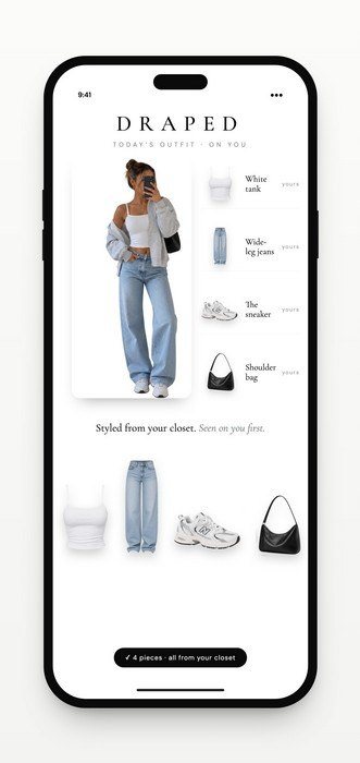 Draped AI app screen